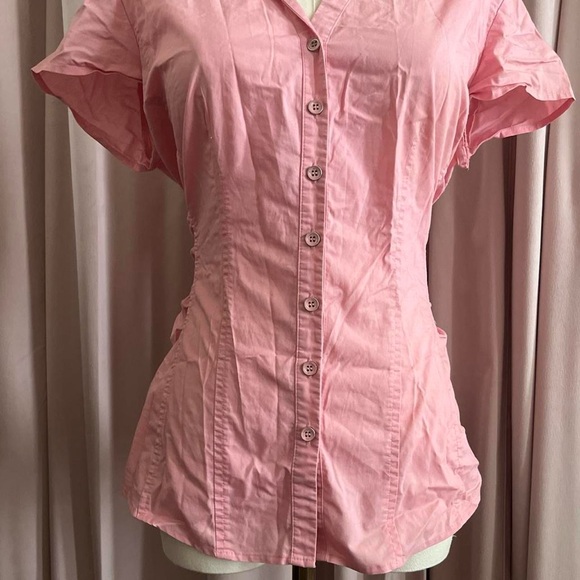 Pink Button-Up Women's Top - Picture 2 of 5